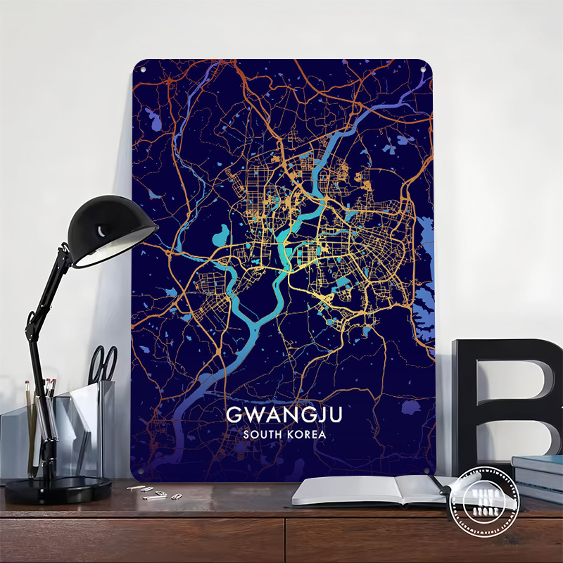 Gwangju City Map 3D Texture Me - đánh giá và giá Custom Map Poster