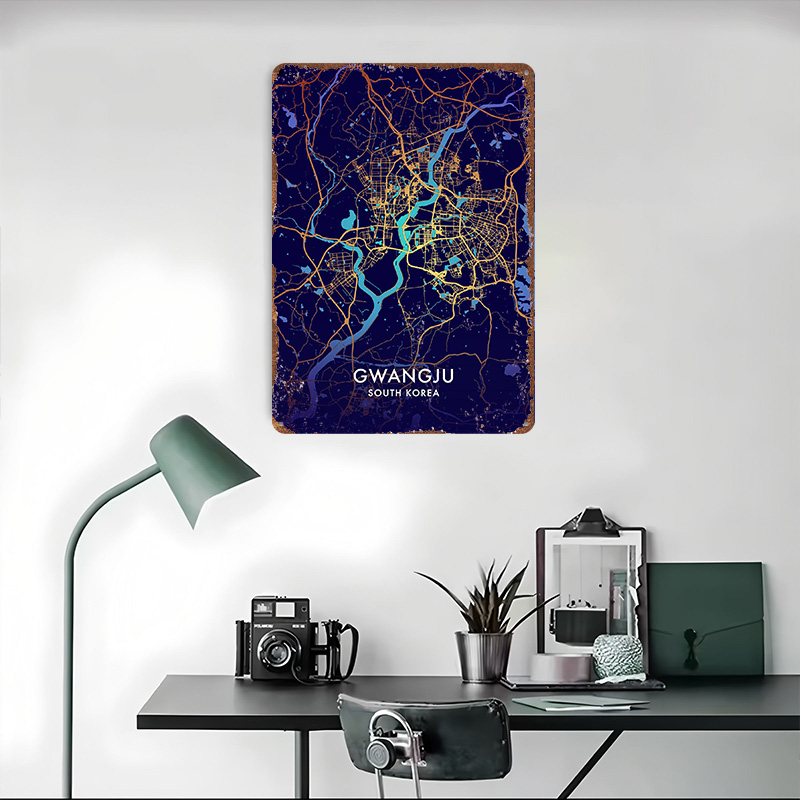 Gwangju City Map 3D Texture Me - đánh giá và giá Custom Map Poster