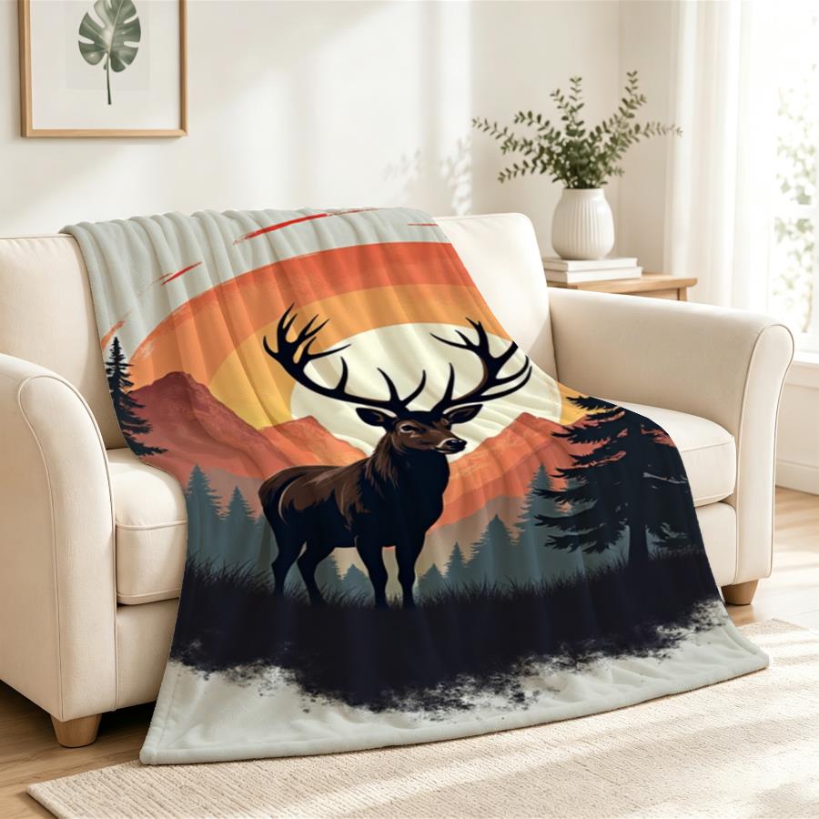 Vintage Stag And Mountain Suns - đánh giá và giá Family Tree Print