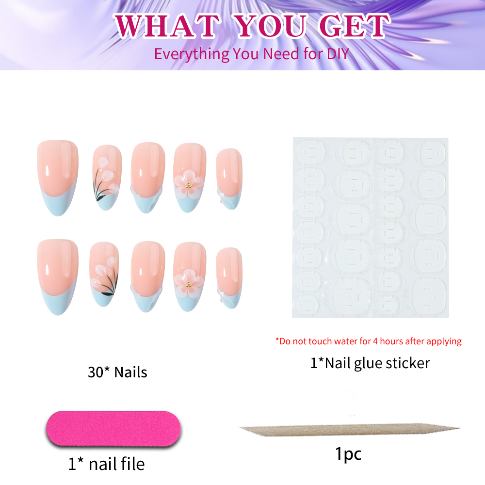 30 pieces of short almond-shap - đánh giá và giá Pressed Flower Art