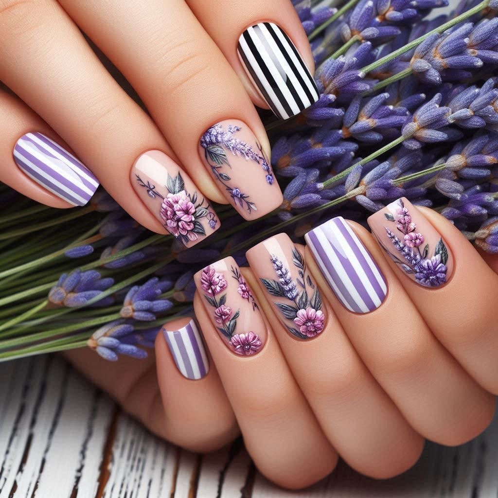 Medium fake nails for women gi - đánh giá và giá Pressed Flower Art