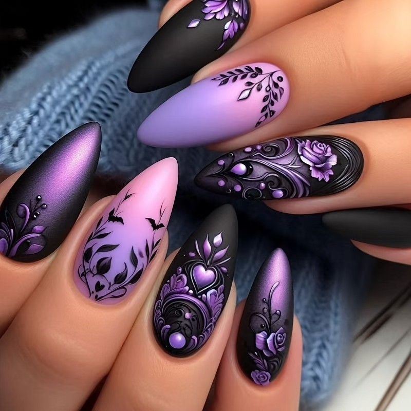 Medium fake nails for women gi - đánh giá và giá Pressed Flower Art