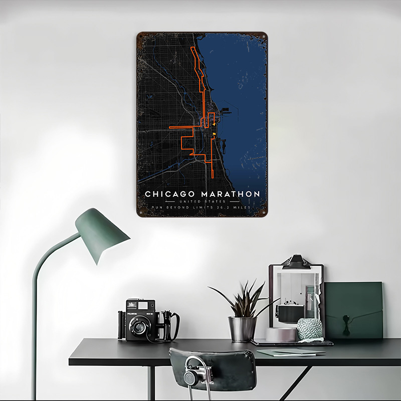 Chicago Marathon Route Map 3D  - đánh giá và giá Custom Map Poster