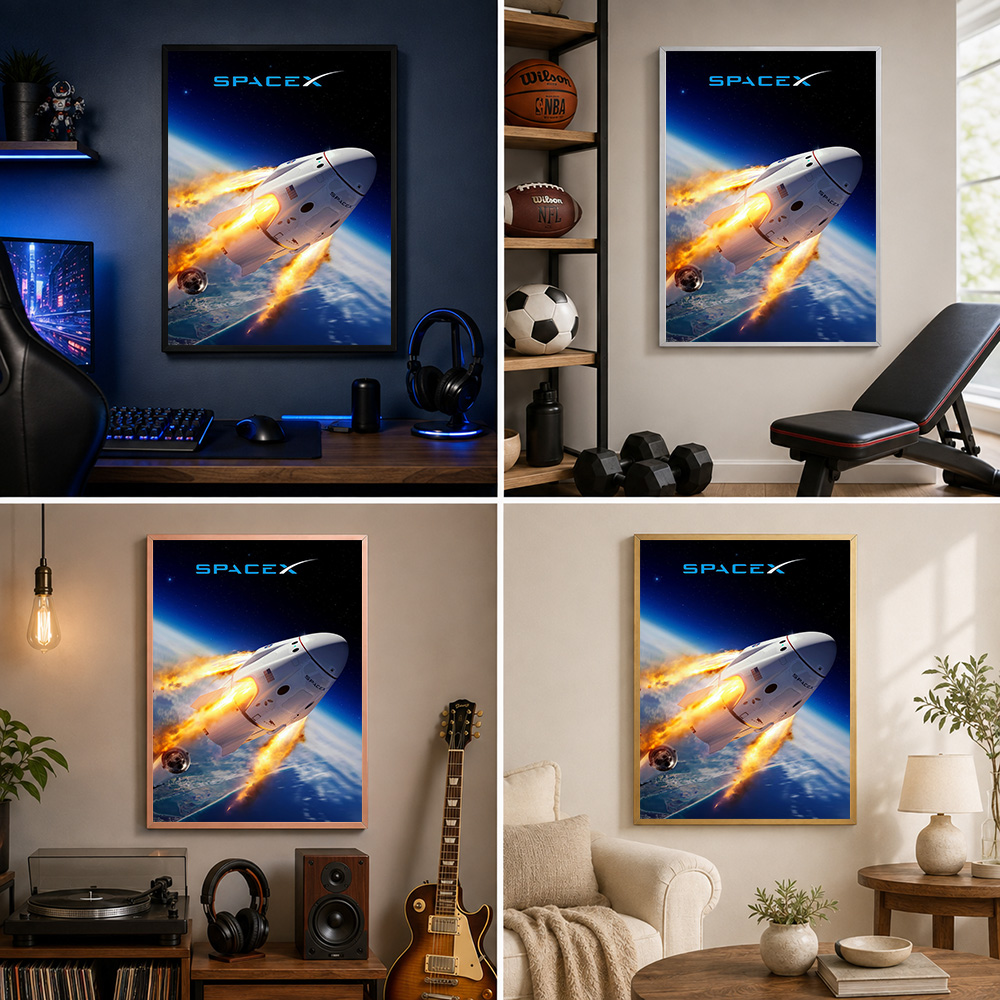 Spacex Dragon Capsule Reentry  - đánh giá và giá Custom Map Poster